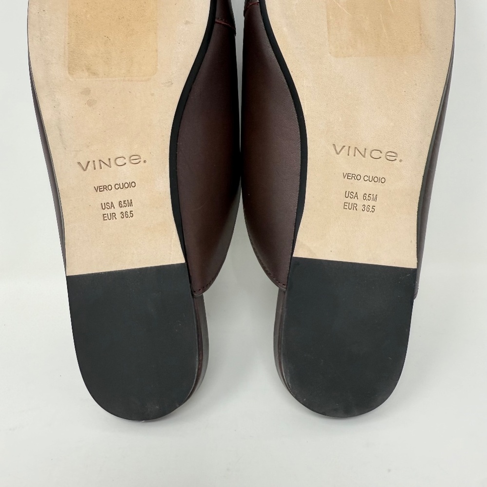 New Vince Minetta Leather Loafer Mule Chili Brown Sz 6.5 - Picture 13 of 13